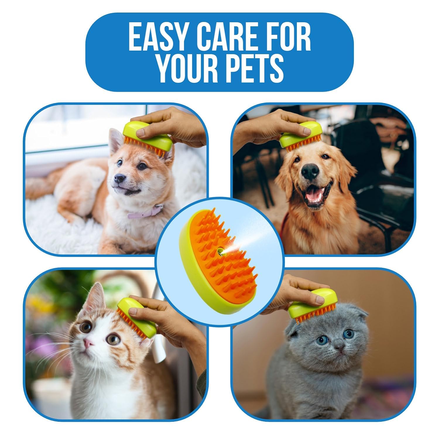 12918 3 In1 Cat Steamy Brush, Self Cleaning Steam Cat Brush Cat Steamer Brush for Massage Cat Grooming Brush Pet Hair Removal Comb for Cat and Dog, for Removing Tangled and Loose Hair 12918 3 In1 Cat Steamy Brush, Self Cleaning Steam Cat Brush Cat Steamer Brush for Massage Cat Grooming Brush Pet Hair Removal Comb for Cat and Dog, for Removing Tangled and Loose Hair